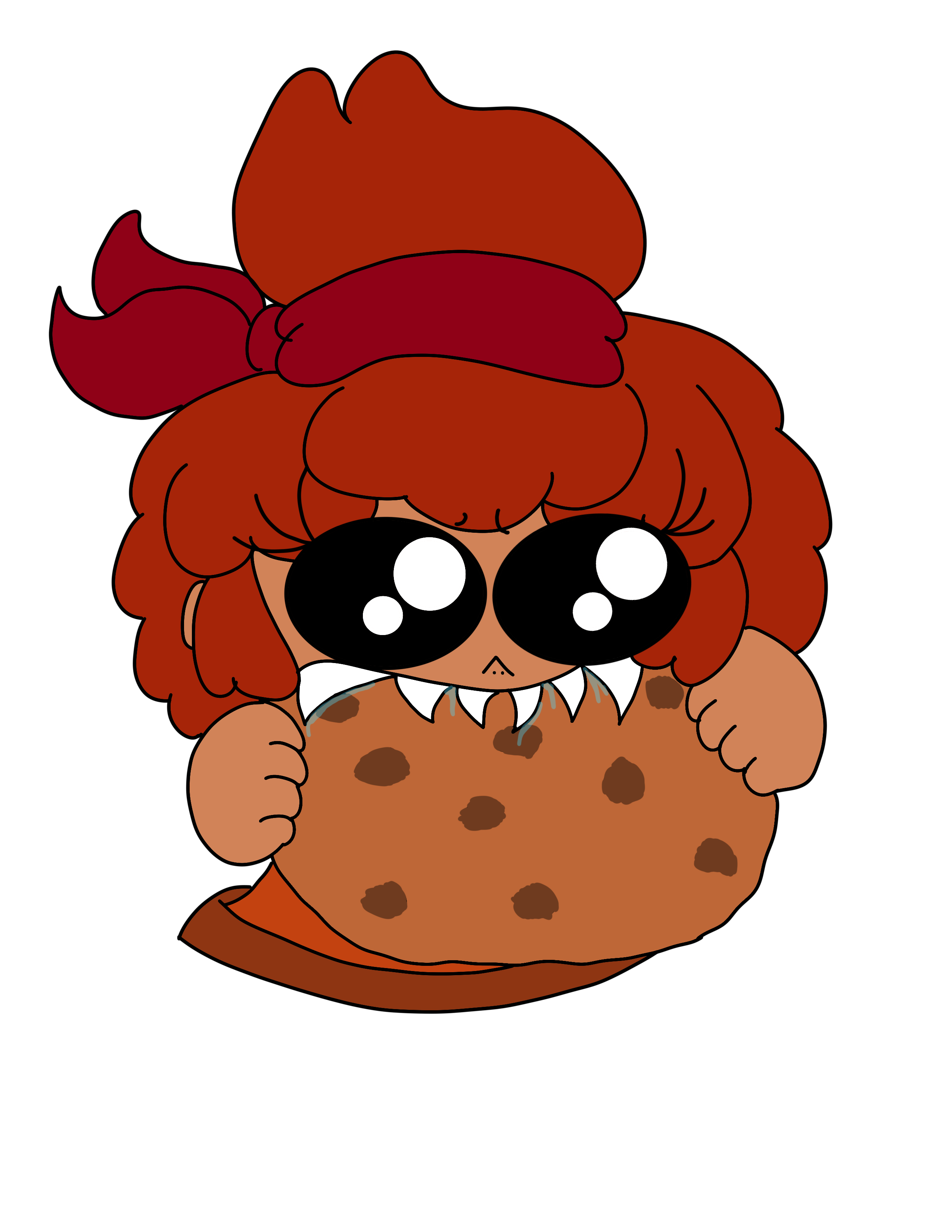 Rika comiendo una galleta